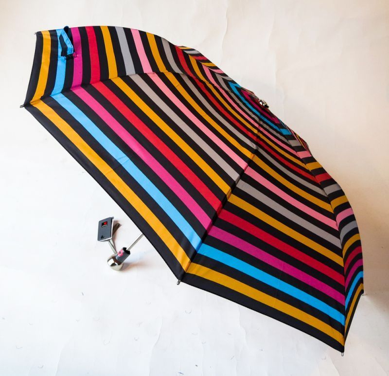 EXCLUSIVITE : Parapluie pliant automatique rayé multicolore Knirps, anti vent & durable