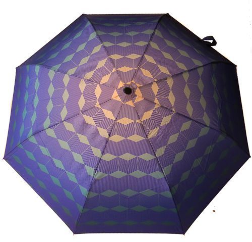 EXCLUSIVITE Mini parapluie pliant open-close imprimé violet et vert Neyrat Autun, léger et solide