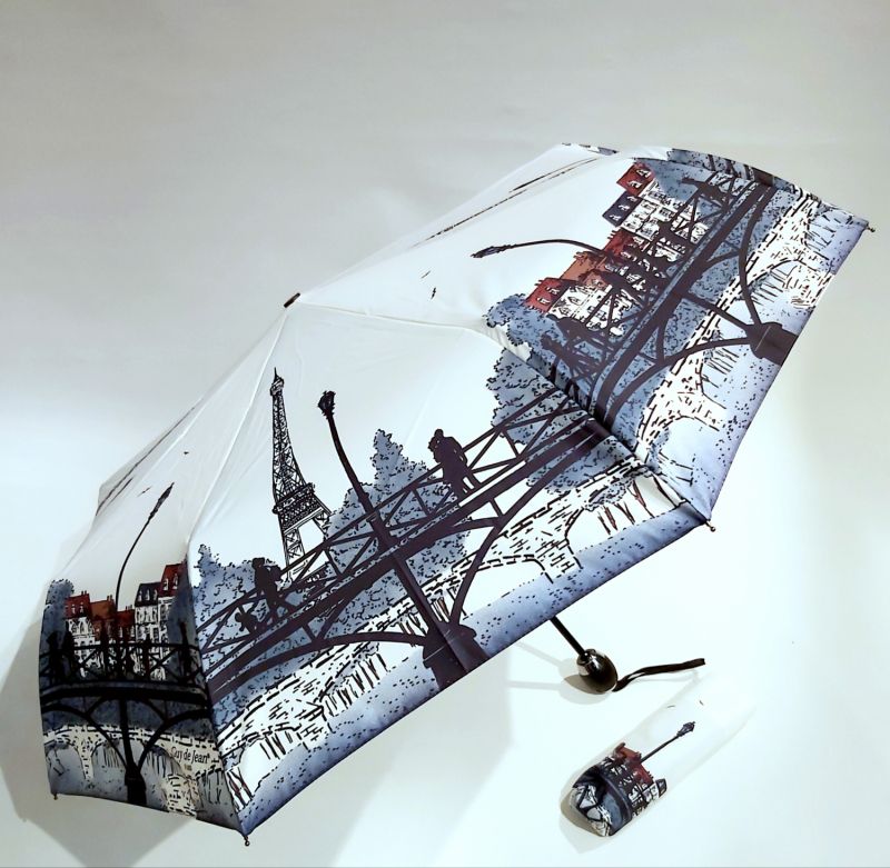 NEW Parapluie mini blanc open close le Pont des arts coloré Paris, léger & solide