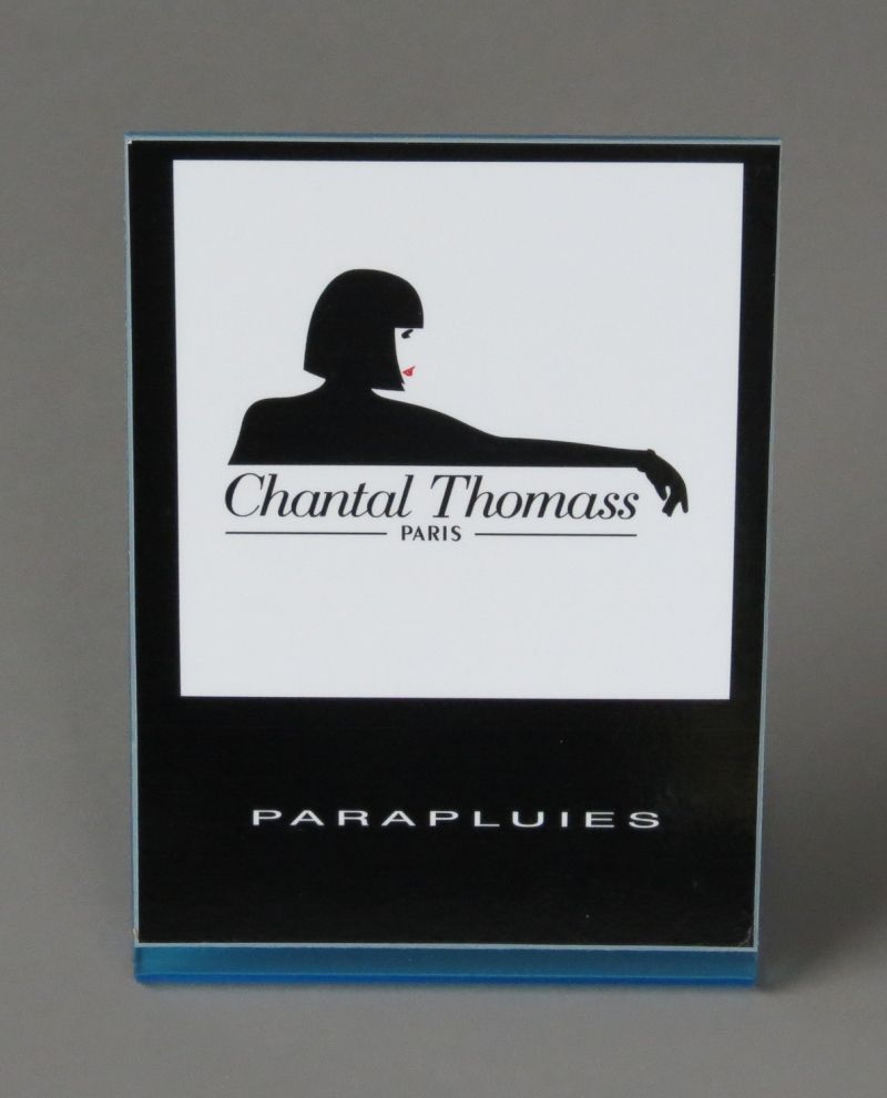 Parapluie Chantal Thomass de luxe pliant blanc à dentelle noire, élégant et robuste