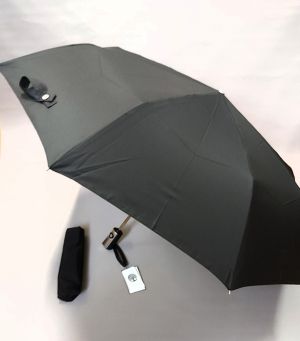 Parapluie français mini pliant automatique open close uni noir Vaux - Solide & robuste