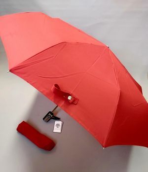 Parapluie mini pliant open close uni rouge Vaux - léger et solide