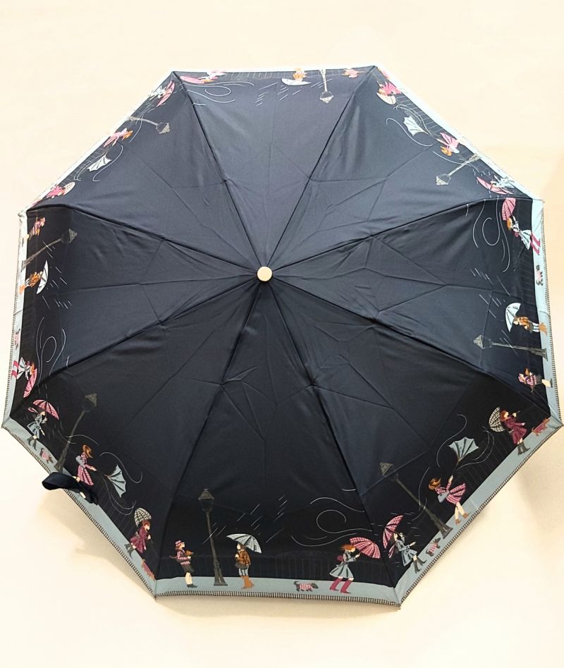 parapluie mini pliant bleu open close à motif sur la tempête - léger & résistant