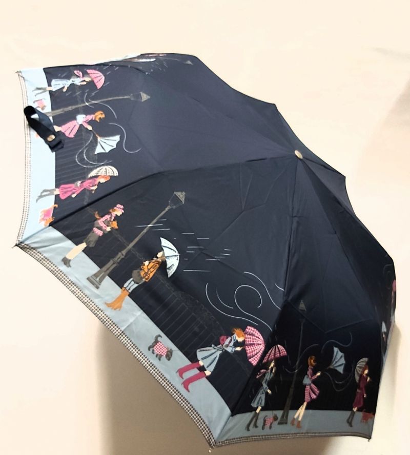 parapluie mini pliant bleu open close à motif sur la tempête - léger & résistant