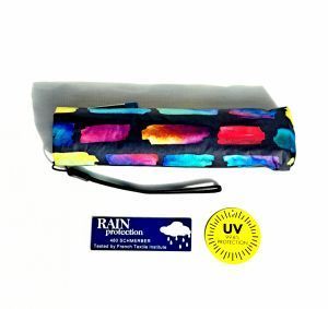  Parapluie Knirps mini extra plat NEW "Plume" manuel multicolore anti uv 100% - léger 115g & solide