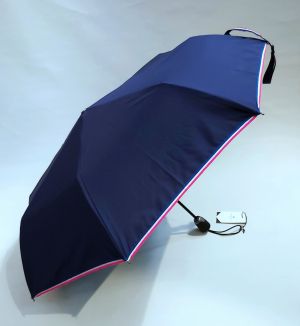 Mini parapluie pliant automatique uni bleu marine "le Michel", léger & solide