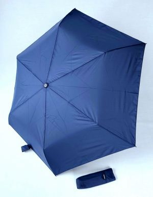  Parapluie Doppler mini "Plume" manuel uni bleu marine - Ultra léger 140g & solide 