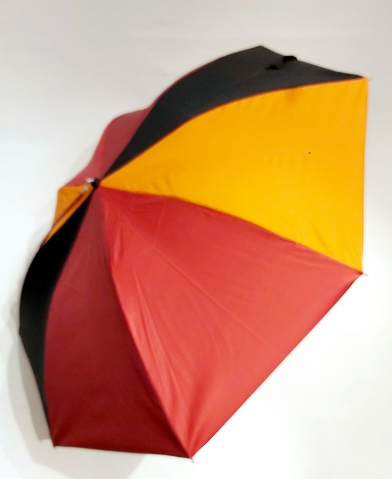 Parapluie pliant automatique orange multicolore coloré à bandoulière français, anti vent et durable
