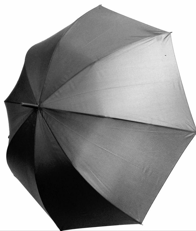 Parapluie golf SLIM manuel toile anti UV uni noir 128 cm diam - Ultra léger 360g