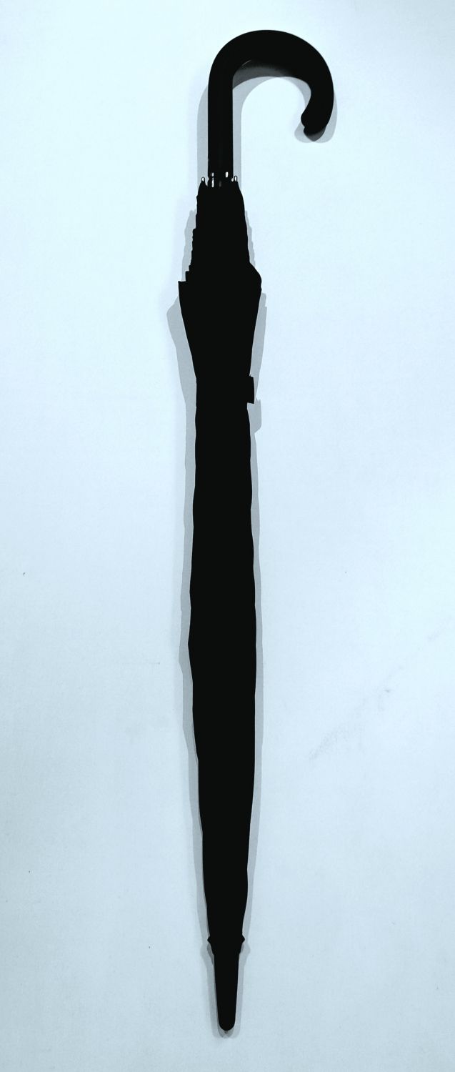 Parapluie 1/2 golf automatique uni noir pgn courbe Ezpeleta, XXl 120cm & résistant