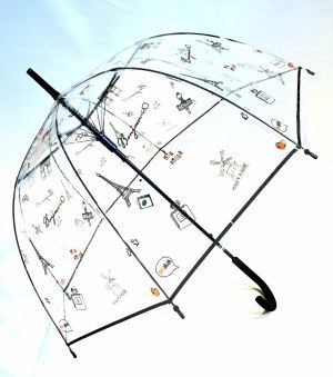 Parapluie cloche transparent l'Amour de Paris monument & accesoires Bulle - léger et solide
