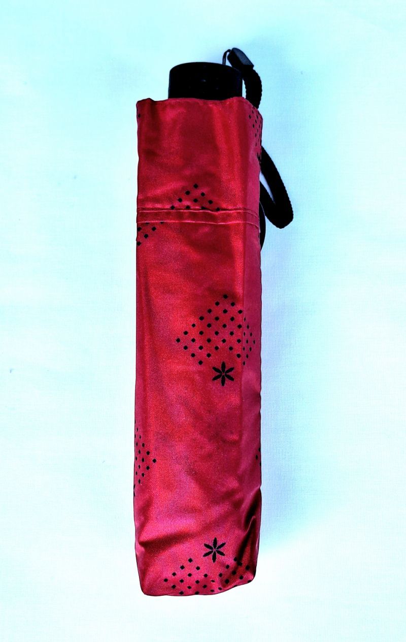 Parapluie Doppler PLUME manuel Fiber Havanna rouge imprimé 20 cm - Ultra léger 140 g & Pas cher