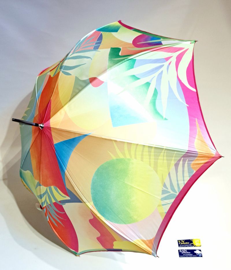 Parapluie grand manuel couleur vive imprimé fleurs peintes Aurillac - léger & anti vent