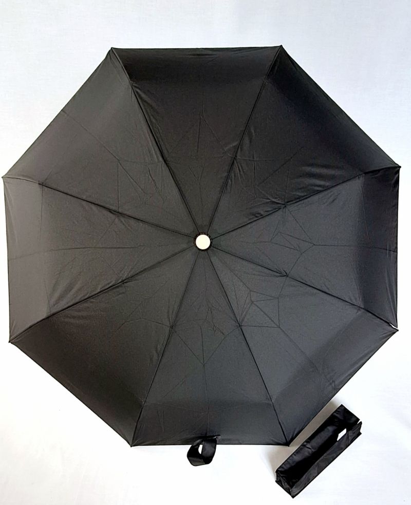 Mini parapluie pliant ouvrant fermant uni noir pg bois Smati- Léger & pas cher