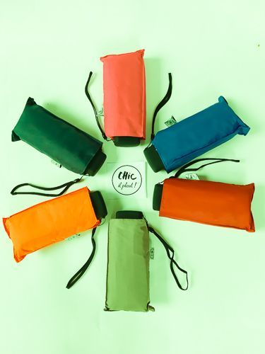 Micro parapluie de poche plat 17 cm / Parapluie-de-france.com - Compact orange manuel - Léger & solide 