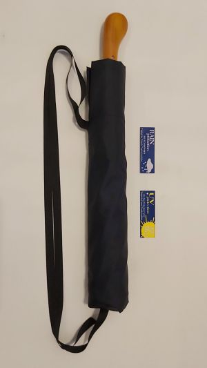 Parapluie golf pliant manuel bleu marine anti uv "Jumbo", housse à bretelles sac à dos, grand et léger