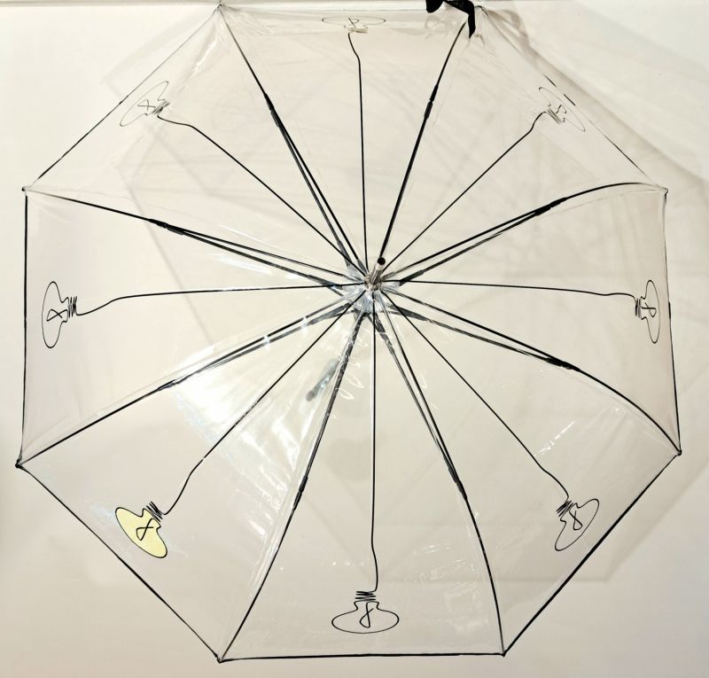 Parapluie transparent grand Neyrat Autun long automatique ampoules - léger et solide