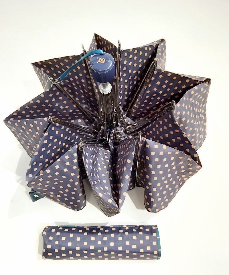 EXCLUSIVITE : Parapluie mini inversé pliant manuel bleu marine & beige élégant Ezpeleta, Solide & anti vent