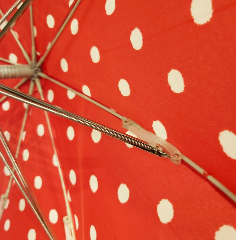 Parapluie tempête long automatique rouge à pois Knirps, leger et résistant