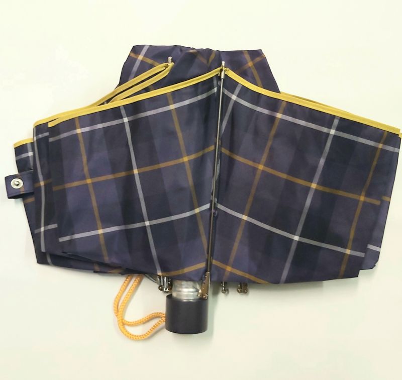 Parapluie pliant inversé violet et jaune automatique écossais / Ezpeleta : robuste & anti vent