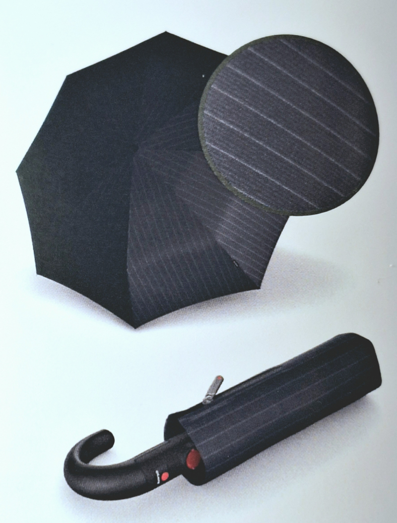  Parapluie pliant mini Knirps T260 automatique open close noir rayé - grand et élégant