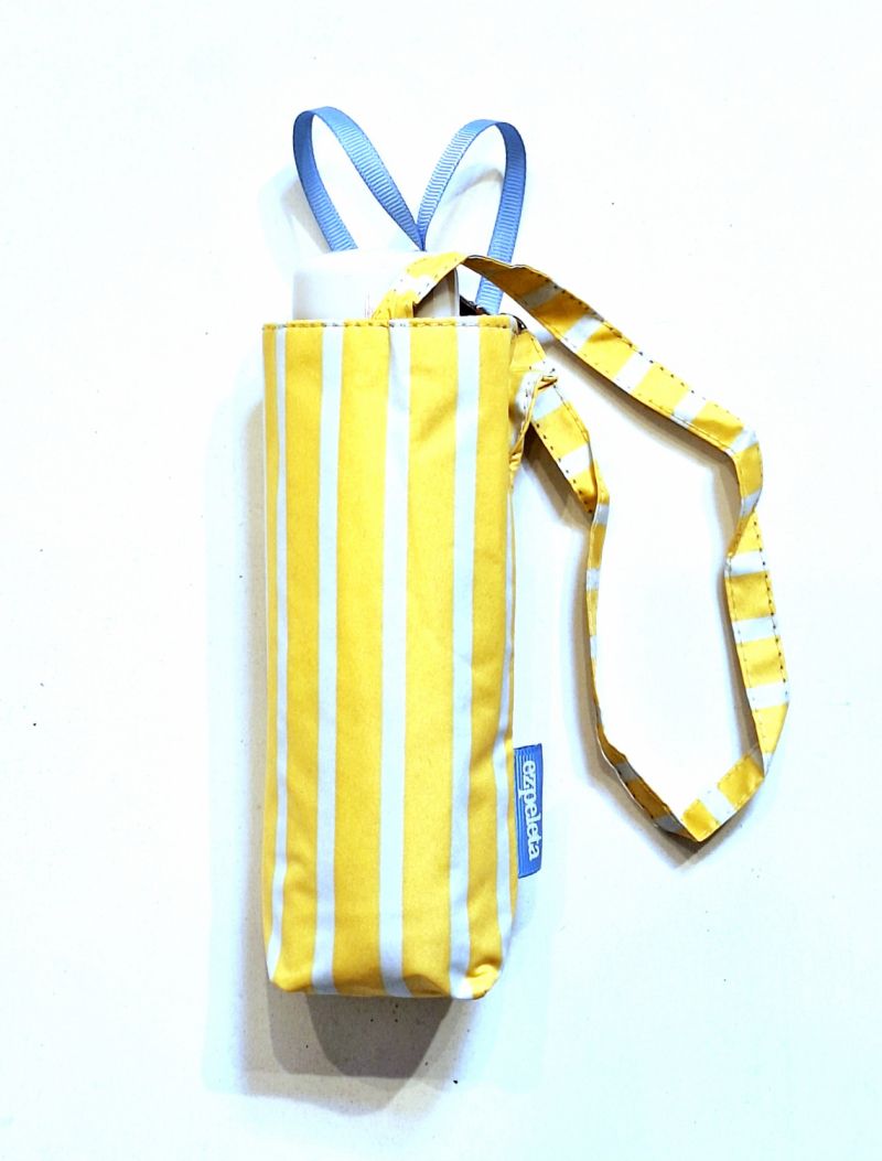 Parapluie anti uv micro 17 cm jaune/blanc  imprimé rayé anti chaleur - Stop les rayons à 97.5% - Légère & solide