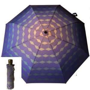 EXCLUSIVITE Mini parapluie pliant open-close imprimé violet et vert Neyrat Autun, léger et solide