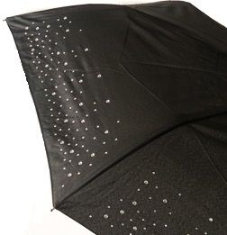 EXCLUSIVITE Mini parapluie pliant open-close noir incrusté cristaux Swarovski Neyrat Autun, léger et solide