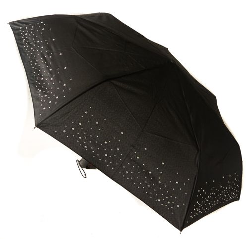 EXCLUSIVITE Mini parapluie pliant open-close noir incrusté cristaux Swarovski Neyrat Autun, léger et solide
