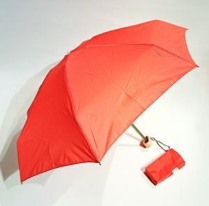 Micro parapluie pliant manuel uni coloris Sorbet PINA pg bois naturel Anatole - Léger 220g & solide