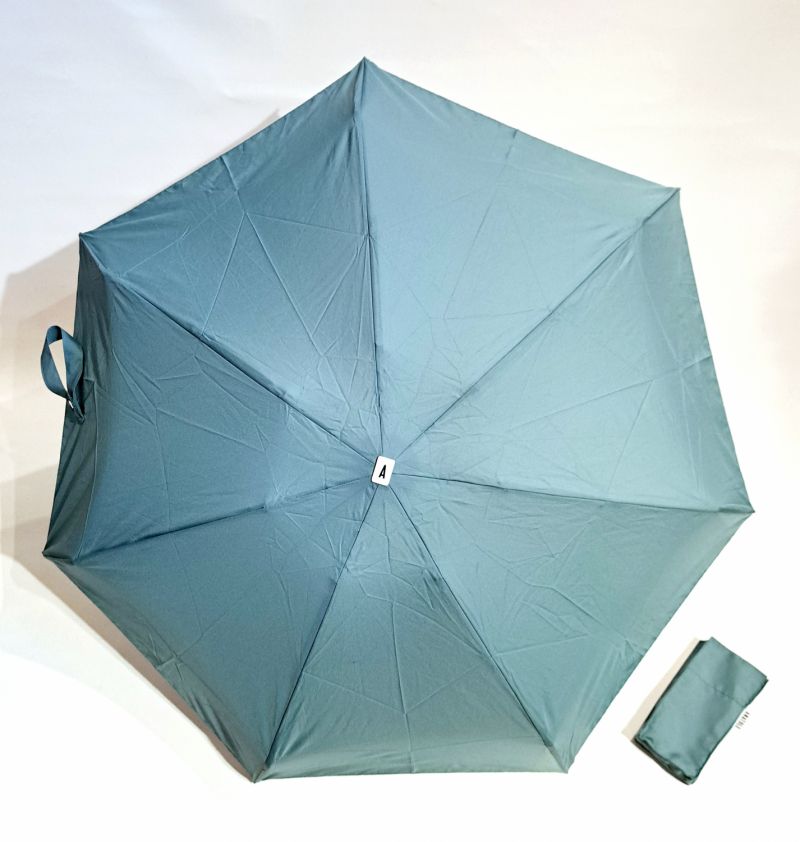  Parapluie de poche pliant coloris vert sauge Ambroise pg bois Anatole français - léger 220g & solide