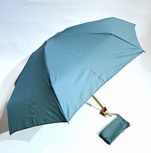  Parapluie de poche pliant coloris vert sauge Ambroise pg bois Anatole français - léger 220g & solide