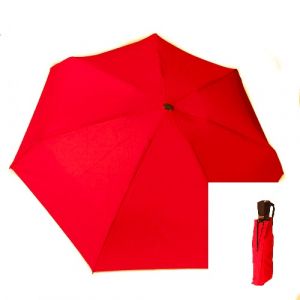 Parapluie mini plat open close uni rouge Guy de Jean, léger 290g & solide
