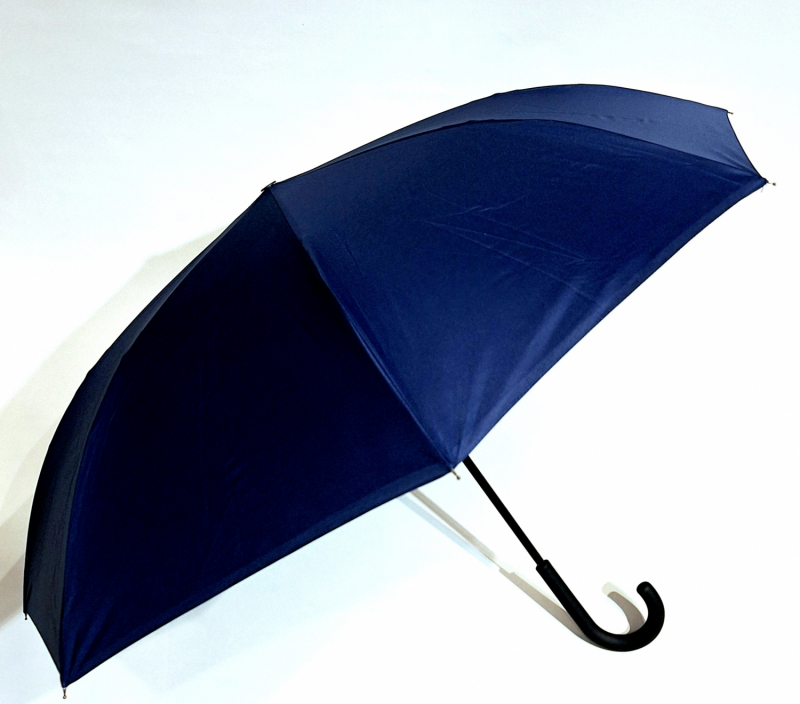 Parapluie inversé tissu doublé bleu marine & intérieur petites paquerettes - anti uv & léger