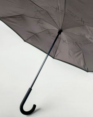 Parapluie inversé noir pour homme ou femme doublé gris uni Vice Versa, léger et solide