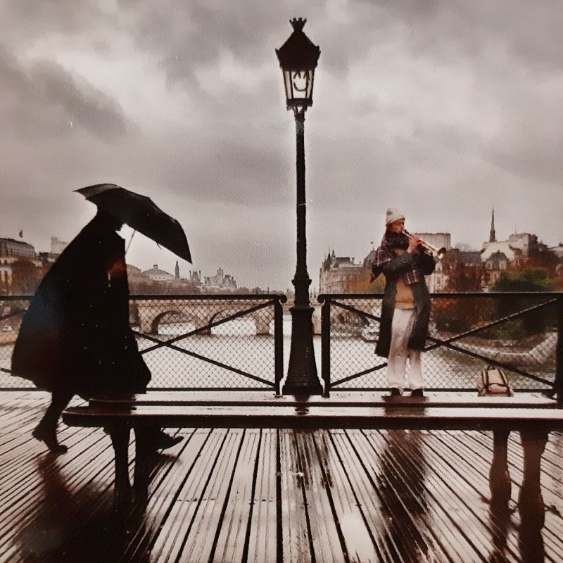 NEW Parapluie mini blanc open close le Pont des arts coloré Paris, léger & solide