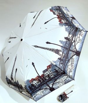 NEW Parapluie mini blanc open close le Pont des arts coloré Paris, léger & solide