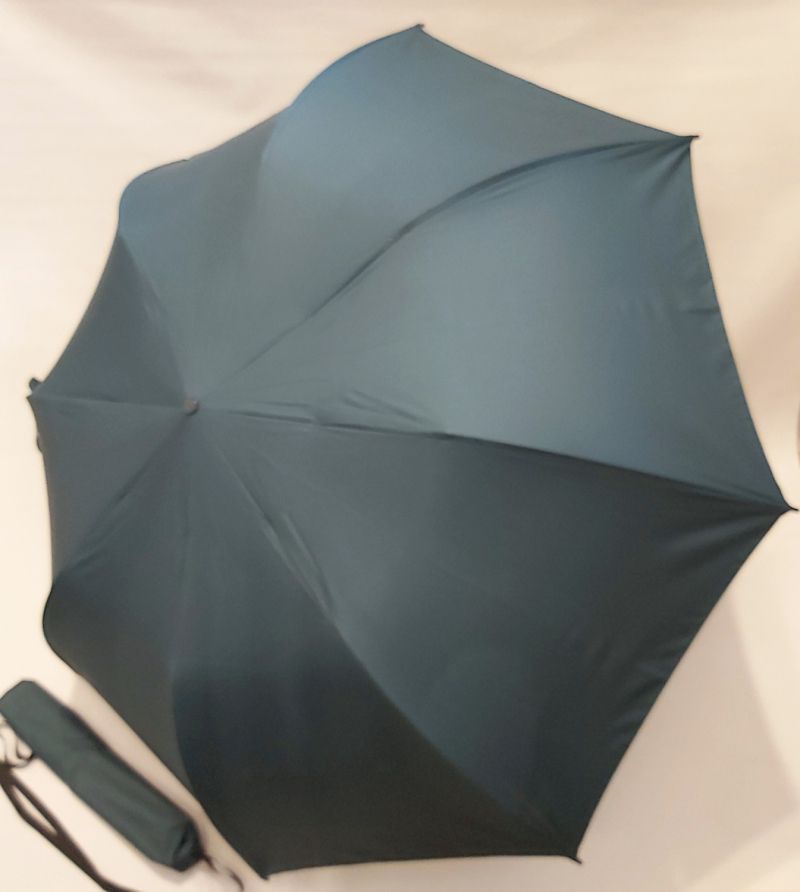 Exclusivité : Parapluie pliant GOLF vert sapin en coton anti uv - Léger & grand