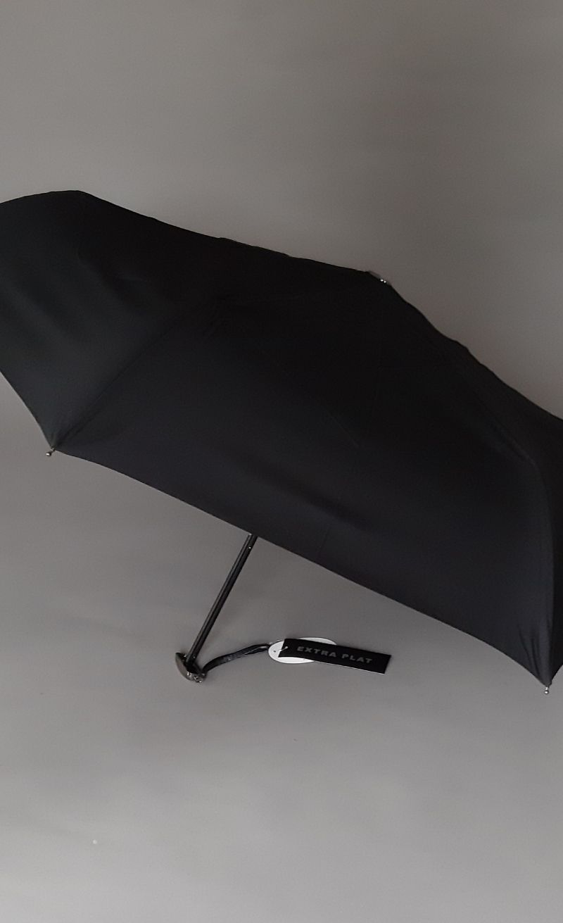  Parapluie mini noir extra plat, homme ou femme, Guy de Jean, fin & léger 190g