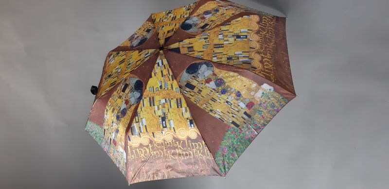 Mini parapluie pliant rouge open-close le baiser de Klimt Doppler, léger et solide