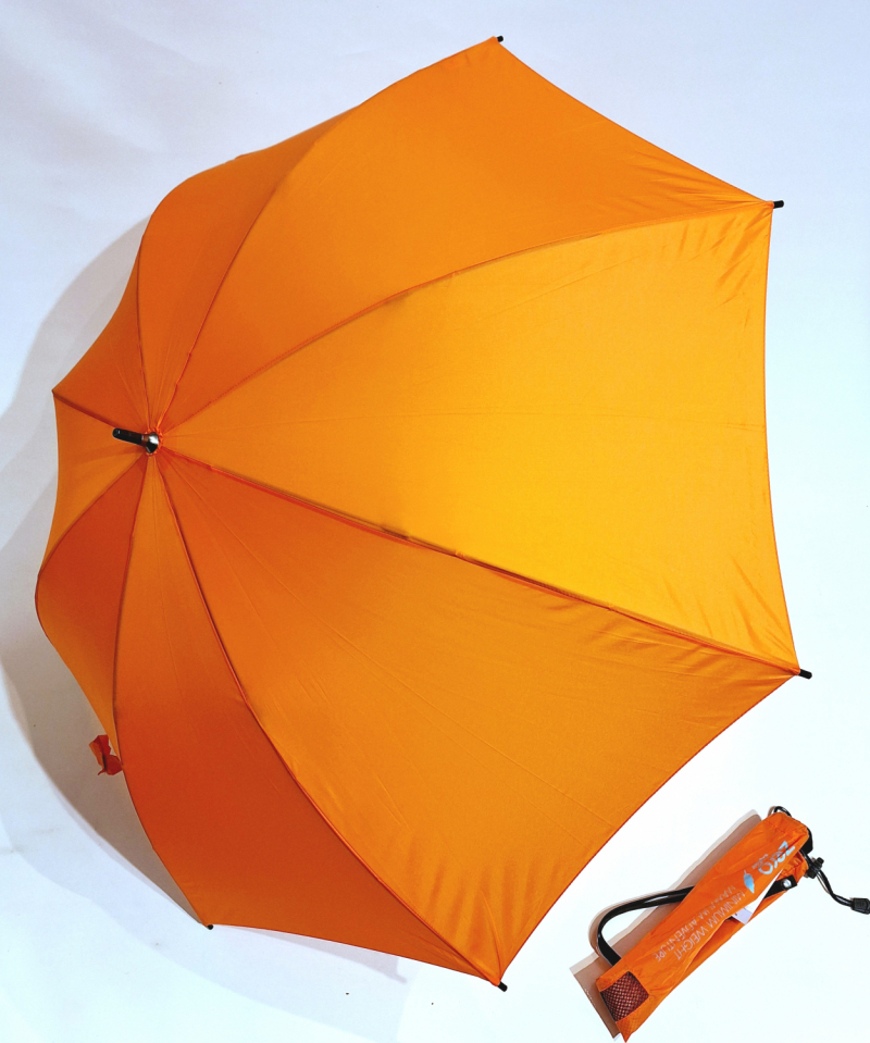  Parapluie bandoulière droit manuel LEGER = Zéro uni orange 280g + 104 diam - Idéal Ville + Randonnée