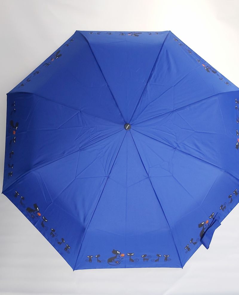  Parapluie mini pliant bleu à motif sur les chats stylisés open close Doppler - léger et solide