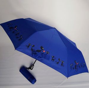  Parapluie mini pliant bleu à motif sur les chats stylisés open close Doppler, léger et solide
