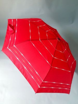  Parapluie mini pliant rouge open close avec un motif de petit pois sur le bord Doppler, léger et solide