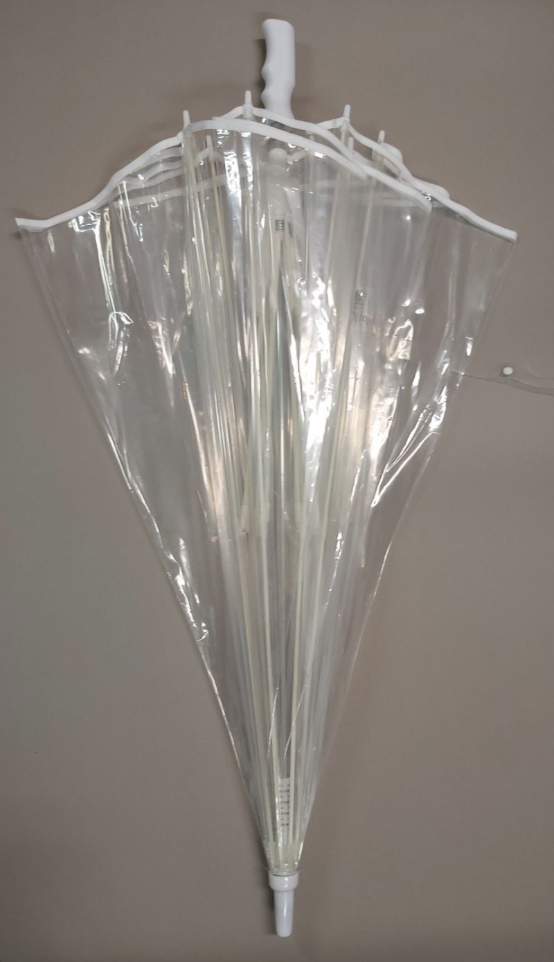 Parapluie transparent golf poignée blanche ergonomique  Smati, XXL et robuste