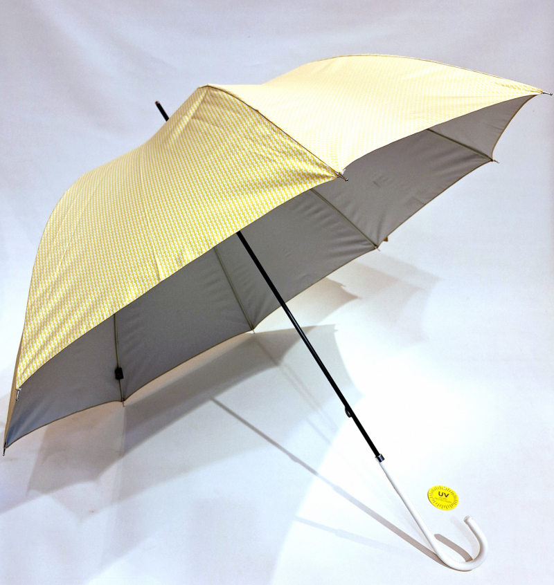 Ombrelle anti uv grande manuelle jaune imprimé UPF50+ Ezpeleta - légere & résistante