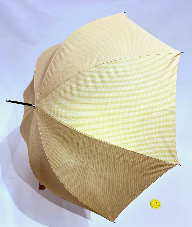 Ombrelle anti uv grande manuelle jaune imprimé UPF50+ Ezpeleta - légere & résistante