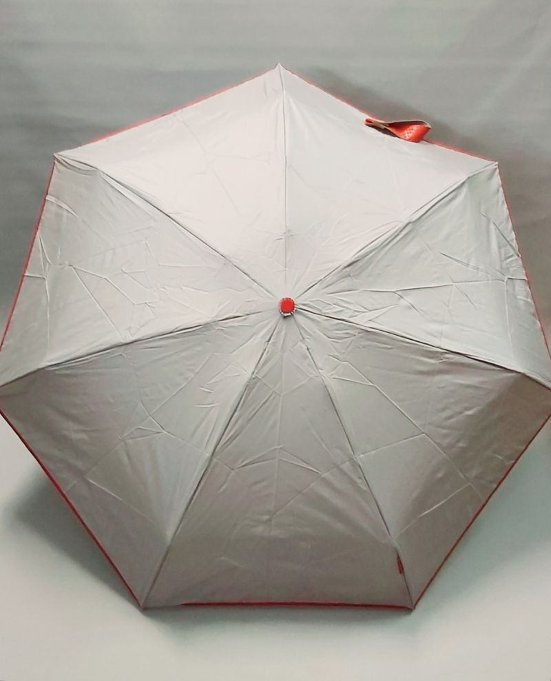  parapluie de poche pliant mini compact gris trousse imperméable rouge, léger et résistant 