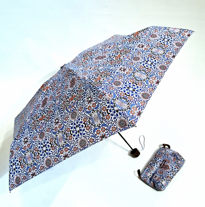  parapluie de poche pliant mini trousse imperméable imprimé bleu rouge arabesque - léger & solide