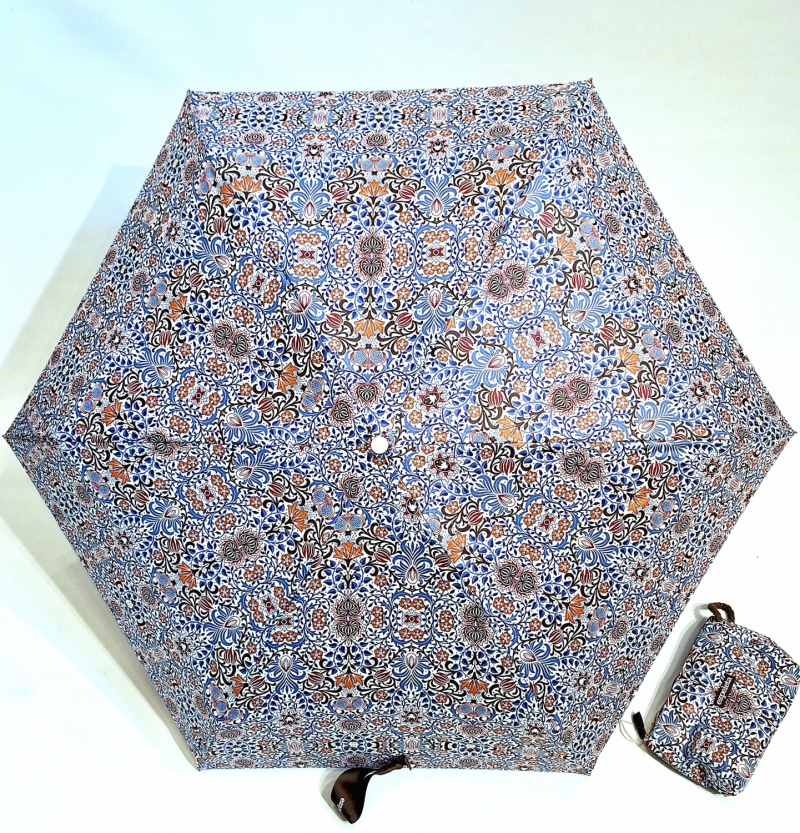  parapluie de poche pliant mini trousse imperméable imprimé bleu rouge arabesque - léger & solide